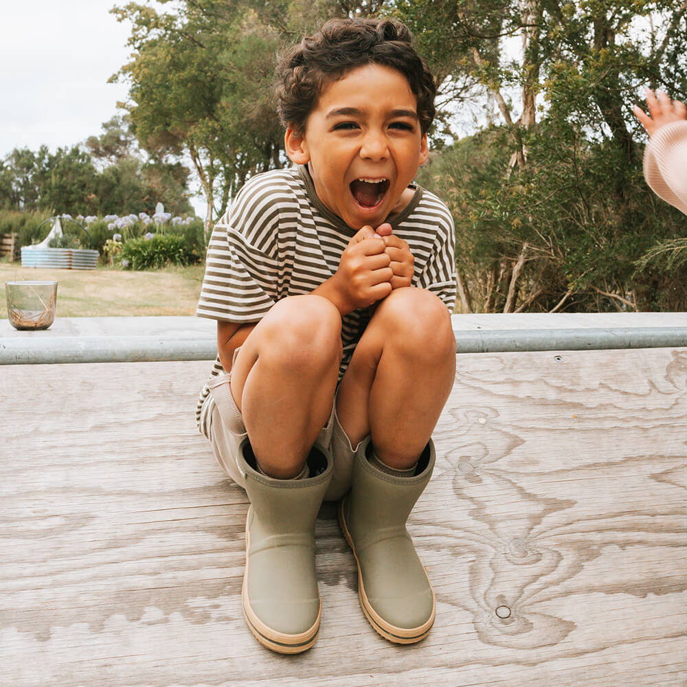 Andie Kids Rain Boot // Khaki - Image 6