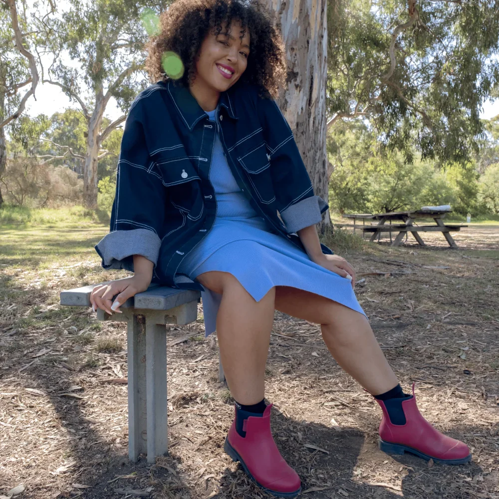 Bobbi Rain Boot // Magenta & Navy [Retired] - Image 5
