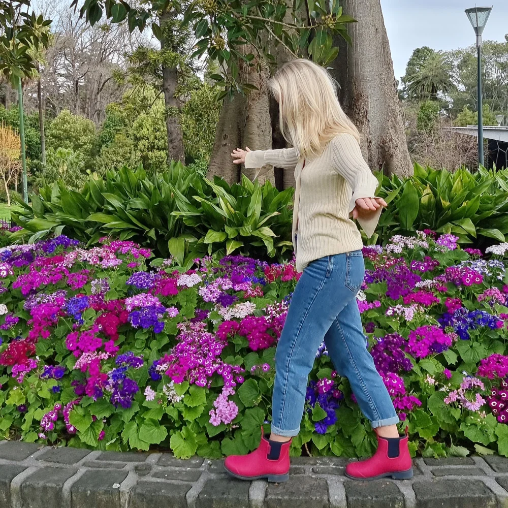 Bobbi Rain Boot // Magenta & Navy [Retired] - Image 6