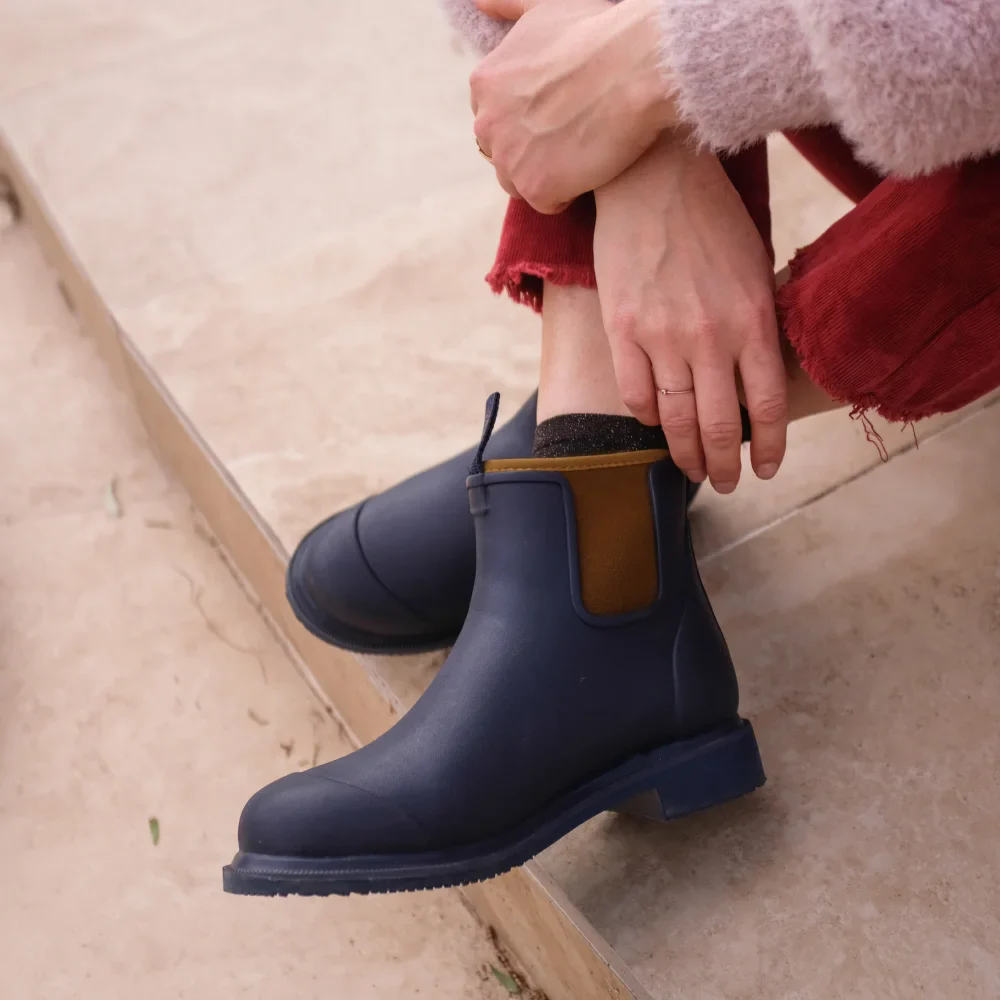 Bobbi Rain Boot // Oxford Blue & Tan - Image 8