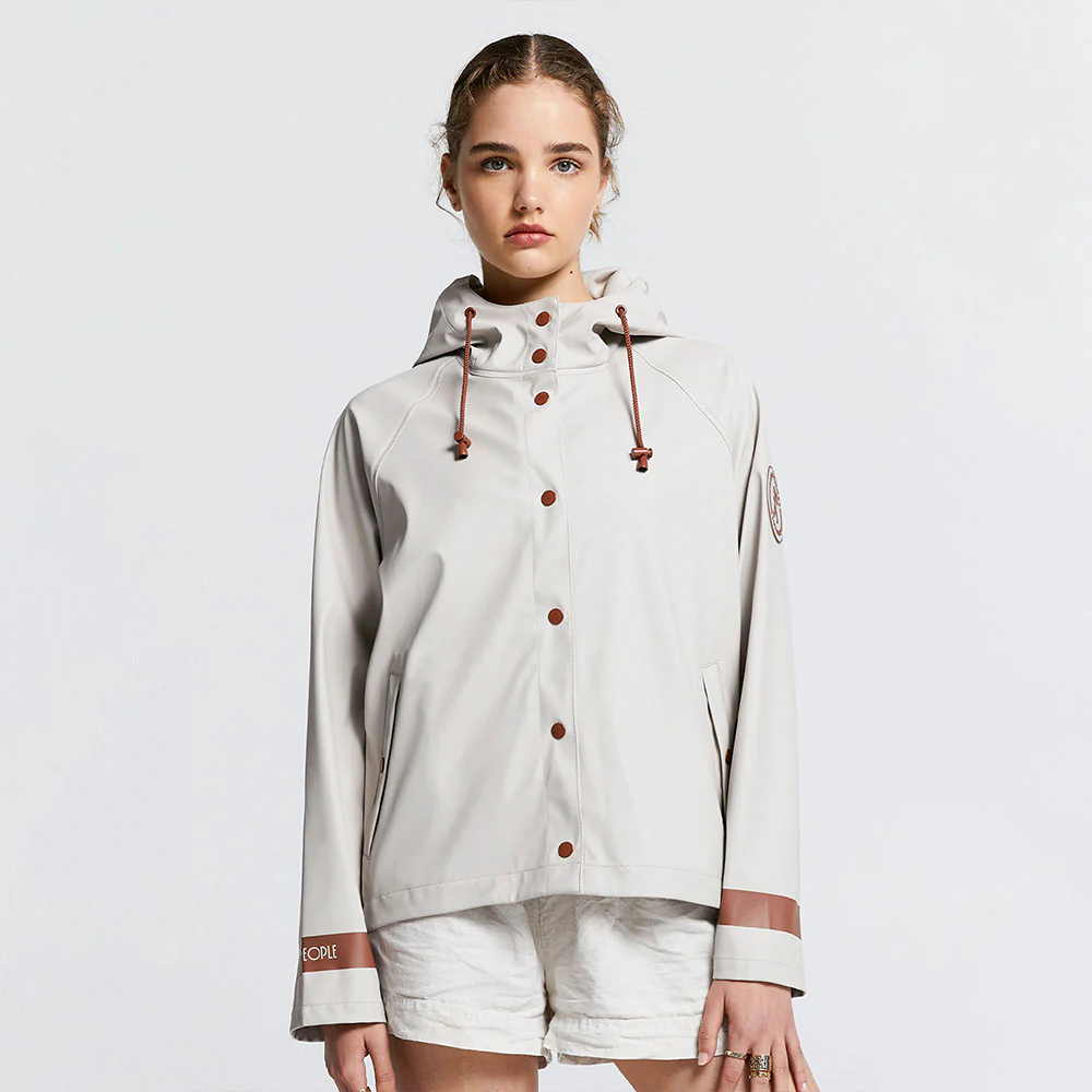 Merry People X Karen Walker Rain Jacket // Ecru & Chestnut [Retired]