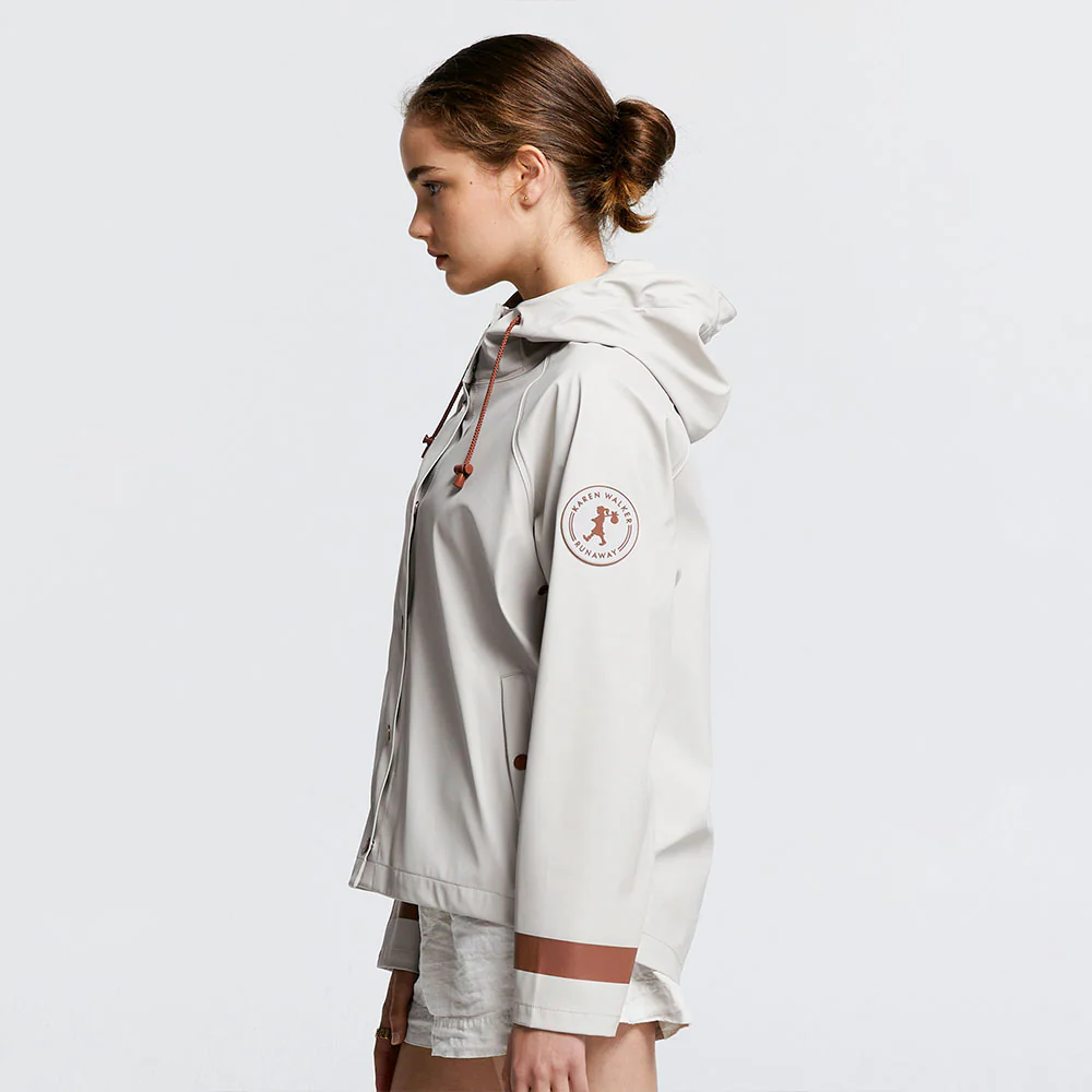 Merry People X Karen Walker Rain Jacket // Ecru & Chestnut [Retired] - Image 2
