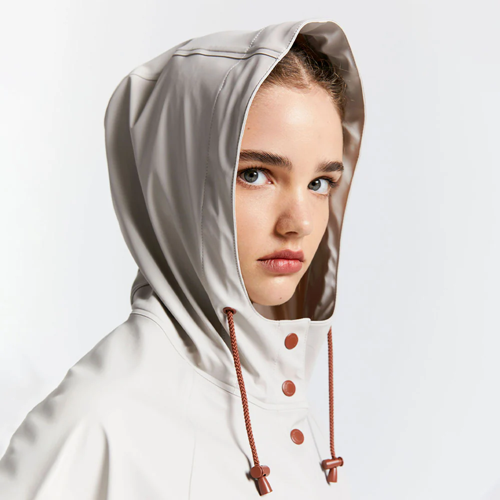 Merry People X Karen Walker Rain Jacket // Ecru & Chestnut [Retired] - Image 4